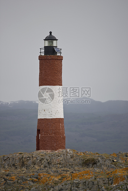 Beagle 频道上的灯塔岩石旅行海洋胰岛荒野地标旅游图片