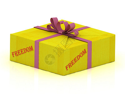 礼品盒上的FREEDOM印章图片