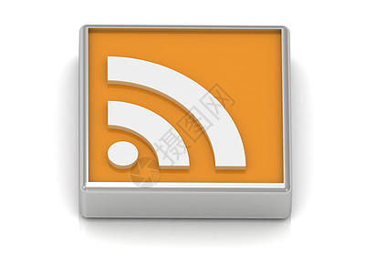 Rs 或种子图标反射博客正方形白色橙子插图互联网按钮宣传播客图片