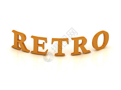 RETRO用橙色字母签名图片