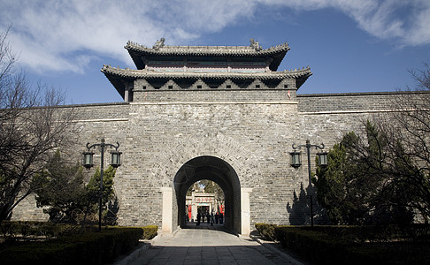 中国孔子寺入口中国城城墙门 孔子庙图片