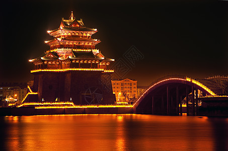 古老的圣殿夜反省大桥真明湖建筑物旅行文化寺庙历史宝塔历史性神社地标建筑学图片