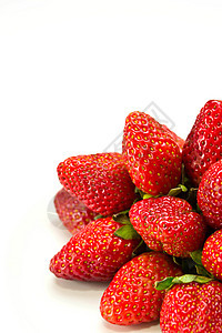 置于白背景的草莓草莓甜点美食宏观营养浆果饮食食物团体小吃叶子图片