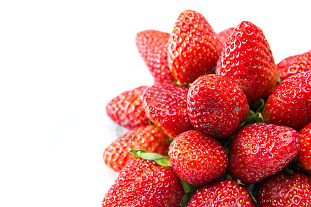 置于白背景的草莓草莓饮食美食食物叶子水果宏观小吃浆果营养甜点图片