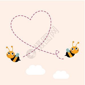 飞蜜蜂在空中创造爱心图片