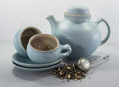 茶叶蛋与茶壶茶杯茶和茶壶背景