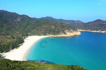 蓝天和海的沙滩破坏冲浪旅游海岸阳光风景热带海滩旅行天空图片