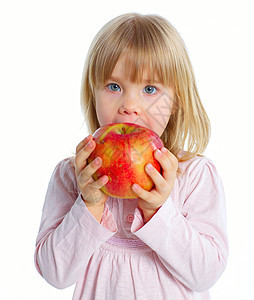 带苹果的年轻女孩头发乐趣婴儿美丽活力水果幸福环境喜悦生产图片