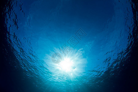 蓝水背景潜水光线蓝色太阳热带海洋背景图片