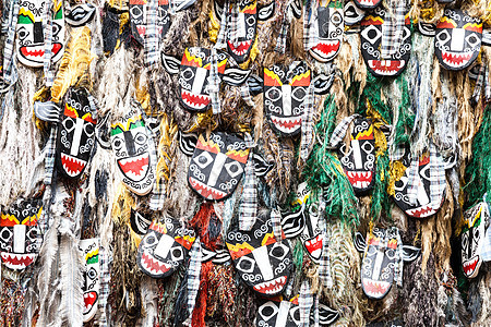 遮盖掩罩戏服传统艺术面具怪物节日文化图片