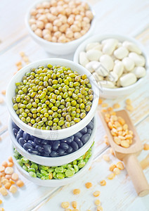 不同豆类静物脉冲黄豆营养彩色饮食纤维蔬菜菜豆食物图片