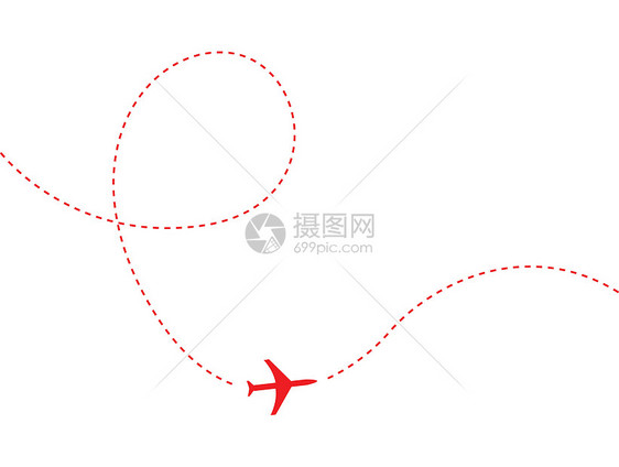 平面乘客航空客机路径喷射线条夹子插图航空公司航班图片