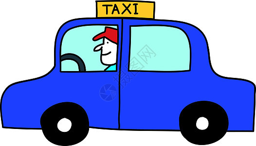 出租车司机旅行驾驶轿车引擎速度男性司机运输车辆插图背景图片