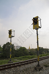 铁路交通灯灯光栅栏曲目红绿灯速度危险日落旅行安全信号图片
