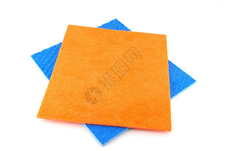 白上橙色和蓝色餐巾纸棉布正方形白色亚麻毛巾团体餐巾纺织品抹布对角线图片
