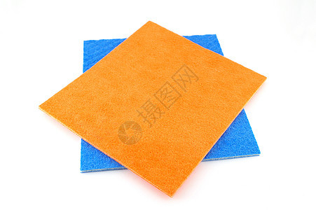 白上橙色和蓝色餐巾纸正方形家务橙子毛巾棉布抹布纺织品厨房乡村餐巾图片