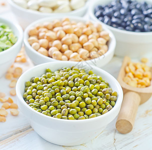 不同种类的豆类黄豆脱水种子饮食食物营养静物照片菜豆彩色图片