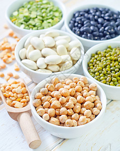 不同种类的豆类脱水纤维蔬菜营养菜豆静物种子黄豆食物照片图片