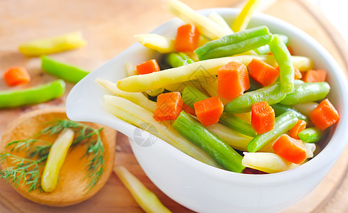 蔬菜菜花土豆胡椒盘子季豆黄色低热量豆子美食草药图片