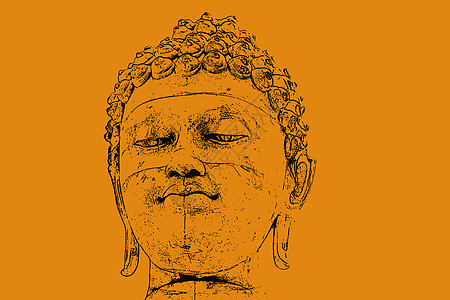 古老的佛像脸 泰国阿尤塔亚石头信仰绘画寺庙旅游旅行宗教历史文化精神图片