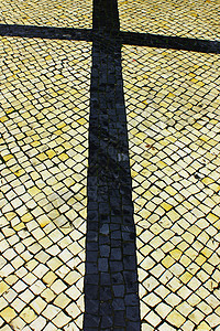 卡拉卡达波图古萨 葡萄牙街道地面人行道灰色正方形鹅卵石白色墙纸石头手工图片