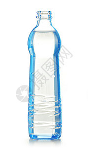白上隔离的玻璃瓶矿泉水产品矿物液体白色瓶子玻璃口渴饮料杂货店回收背景图片