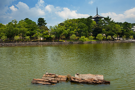 纳尔文化公园地标神道宗教建筑学池塘神社反射传统图片