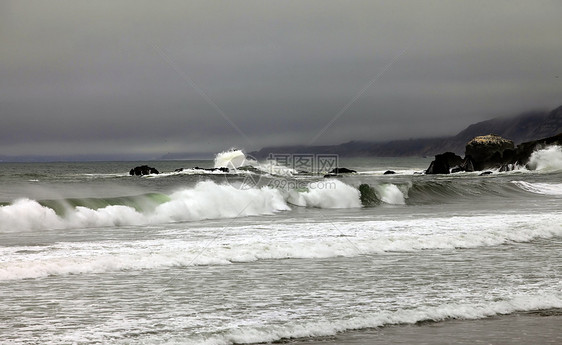 太平洋海岸线风暴海啸天气波浪海岸海浪断路器蓝绿色热带图片