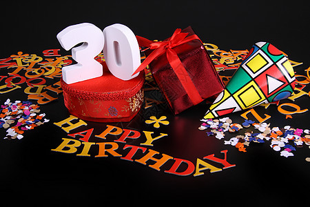 生日快乐卡中年龄以数字表示玫瑰惊喜周年礼物展示幸福花束卡片问候语庆典图片