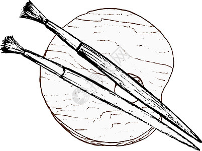 艺术调色盘 矢量图像白色蓝色学习教育画笔工具调色板插图学校卡通片图片