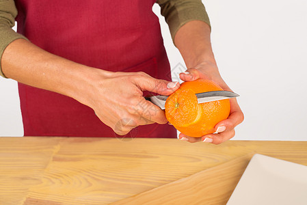 切橙色水平剥皮水果橙子蒙皮食物皮肤图片