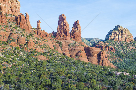 塞多纳编队峡谷沙漠植物红色地质学风景公园爬坡砂岩图片