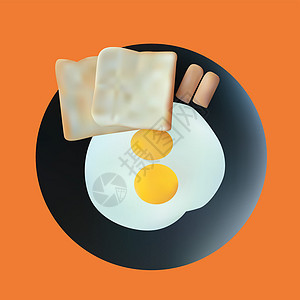 早餐猪肉插图面包产品餐厅蛋黄午餐炙烤食物香肠图片