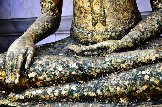 古佛教神像冥想概念偶像宗教艺术金叶金子信仰艺术性雕塑佛教徒文化图片