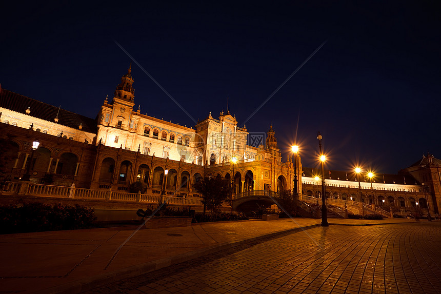 西班牙塞维利亚埃斯潘广场文化城堡建筑城市传统灯笼景观旅行旅游历史图片