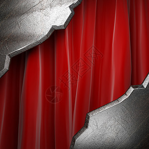 红色窗帘上的金属宣传品牌盘子艺术奖项出版物建造歌剧框架展示图片