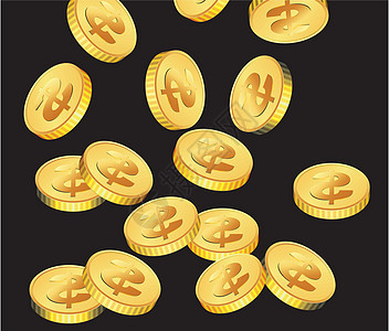 向量金硬币商业金子黑色银行业库存现金金属财富购物插图图片