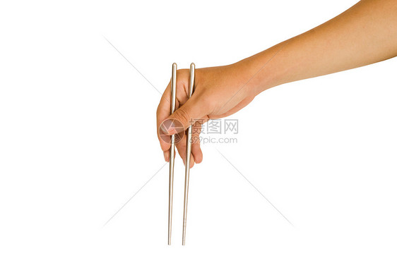 单手握筷子刀具剪裁小路用具食物寿司文化剪纸工具厨房图片