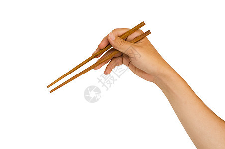手握筷子剪裁白色小路手臂寿司面条食物用具采摘剪纸图片