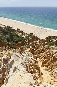 沙石悬崖编队崎岖石头地质学砂岩风景海岸岩石红色图片