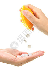 维生素C橙子早餐食物饮食胶囊药片水果维生素排毒图片