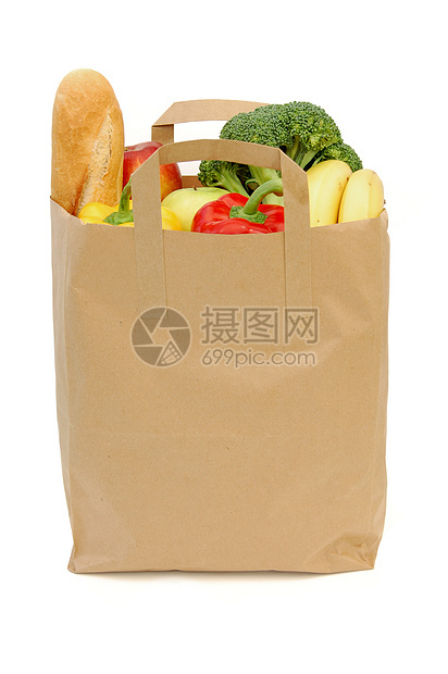 食品袋香蕉菜单蔬菜店铺市场解雇购物面包白色载体图片
