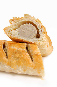 香肠卷脆皮面包美味小吃垃圾美食英语食物馅饼片状图片