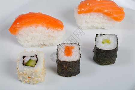 寿司苏斯沃筷子素食白色美食健康饮食海藻海鲜食物盘子文化图片