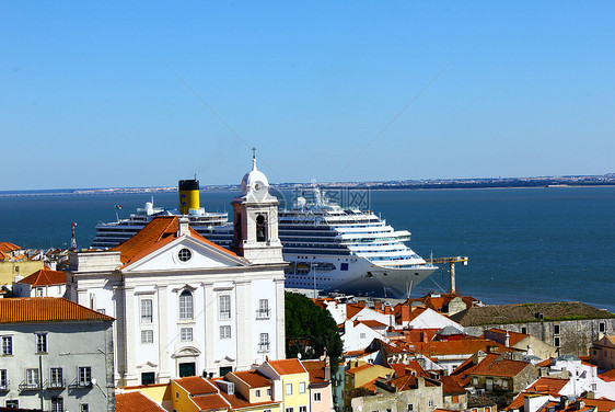 葡萄牙里斯本阿尔法马旅行旅游市中心历史地标建筑房子城市景观天空图片