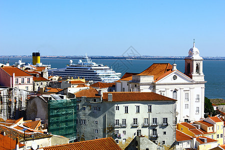 葡萄牙里斯本阿尔法马首都天空全景旅行地平线日落历史景观古董历史性图片