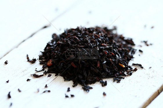 美味的天然黑茶英语蓝色草本植物橙子桌子叶子饮料茶点植物工作室图片