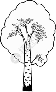 卡通插画绿色木头树林卡通片叶子树干植被植物植物群图片