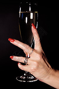 干杯新年玻璃庆典女士派对液体长笛手指酒精饮料图片