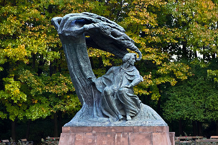 肖邦纪念历史性钢琴公园音乐花园雕像旅游作曲家雕塑观光图片